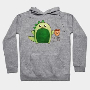 Coffeezilla - Kawaii Dinosaur with a Caffeine Addiction Hoodie